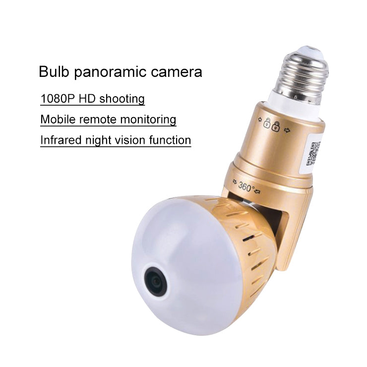 2.0 Megapixel Panoramic Universal Light Bulb Camera Mobile Phone Remote Installation Home Network HD Plug and Play V380 Monitoring