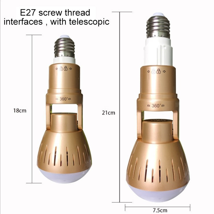 2.0 Megapixel Panoramic Universal Light Bulb Camera Mobile Phone Remote Installation Home Network HD Plug and Play V380 Monitoring