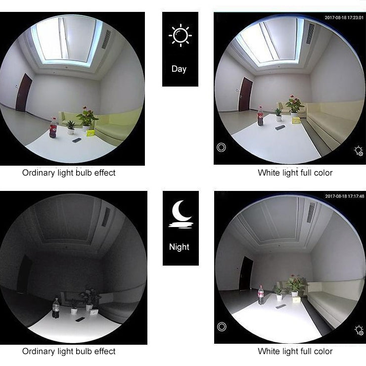 2.0 Megapixel Panoramic Universal Light Bulb Camera Mobile Phone Remote Installation Home Network HD Plug and Play V380 Monitoring