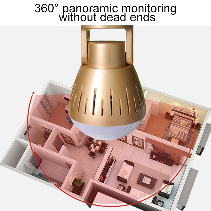 2.0 Megapixel Panoramic Universal Light Bulb Camera Mobile Phone Remote Installation Home Network HD Plug and Play V380 Monitoring