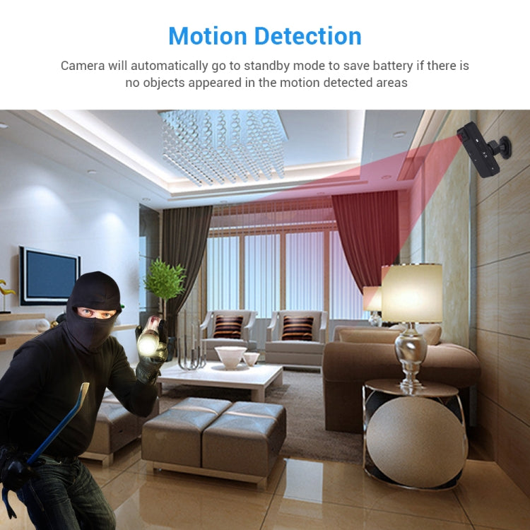 MD90 2.0MP CMOS 4K HD Mini WiFi IP Camera, Support Infrared Night Vision & Motion Detection & 32G TF Card (Black)