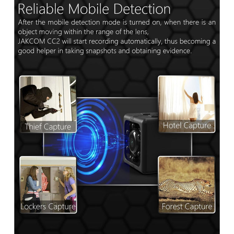 JAKCOM CC2 1080P HD Recorder Cube Smart Mini Camera, with Infrared Night Vision & Motion Detection(Black)