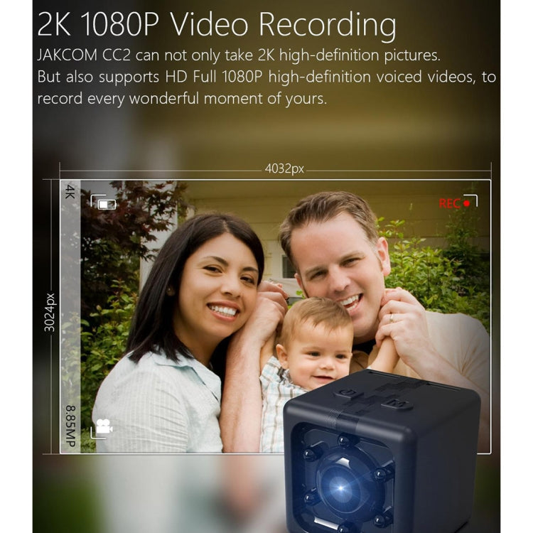 JAKCOM CC2 1080P HD Recorder Cube Smart Mini Camera, with Infrared Night Vision & Motion Detection(Black)