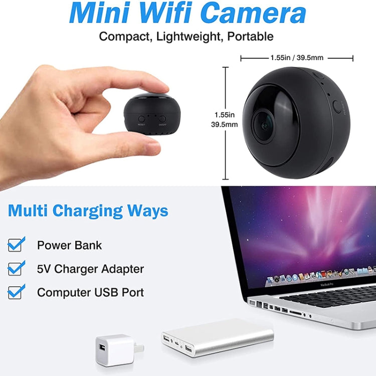 A12-5G 1080P Home Mini HD Infrared Night Vision 5G WiFi Video Camera with 32GB Memory Card(Black)