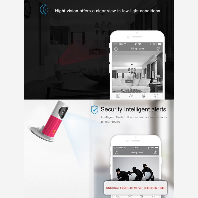 Automatically Enable Light Sensor Intelligent Home Wireless Wifi IP Camera, Support Video & Snapshot & Infrared Detect