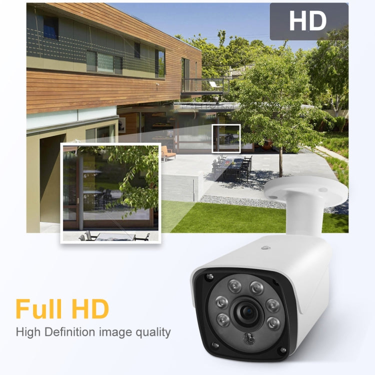 633H2 / A 1080P 3.6mm Lens CCTV DVR Surveillance System IP66 Weatherproof Indoor Security Bullet Camera with 6 LED Array, Support Night Vision