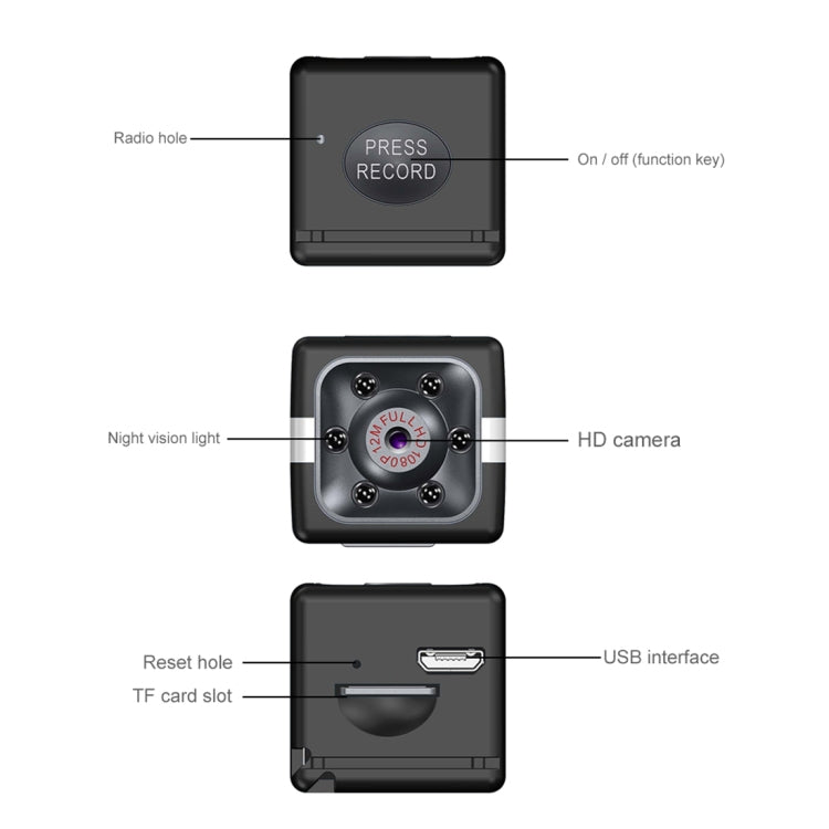 FX02 1080P Outdoor Sport HD Night Vision Camera (Red)
