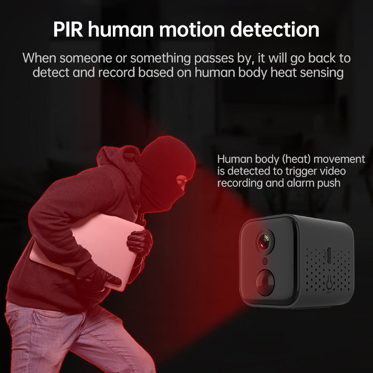 W20 1080P Household Smart Wifi Wireless Network Infrared Low Power Human Detection HD Camera(Black)