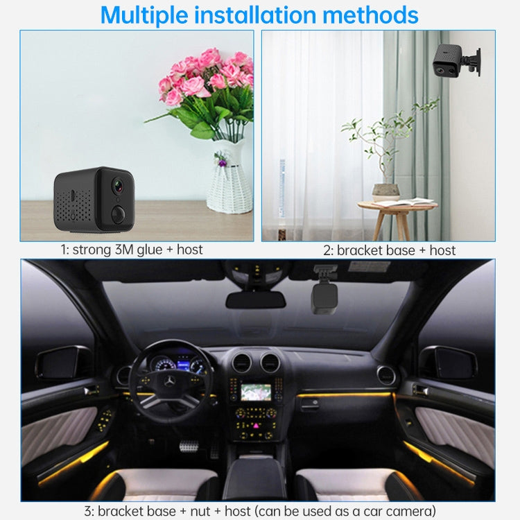 W20 1080P Household Smart Wifi Wireless Network Infrared Low Power Human Detection HD Camera(Black)