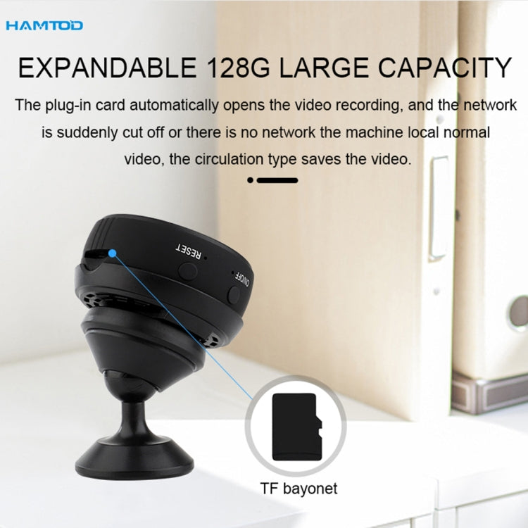 HAMTOD Q13 HD 1080P WiFi Control 150 Degrees Wide Angle Comparable Intelligent Camera, Support TF Card & Night Vision & Motion Detecting(Black)