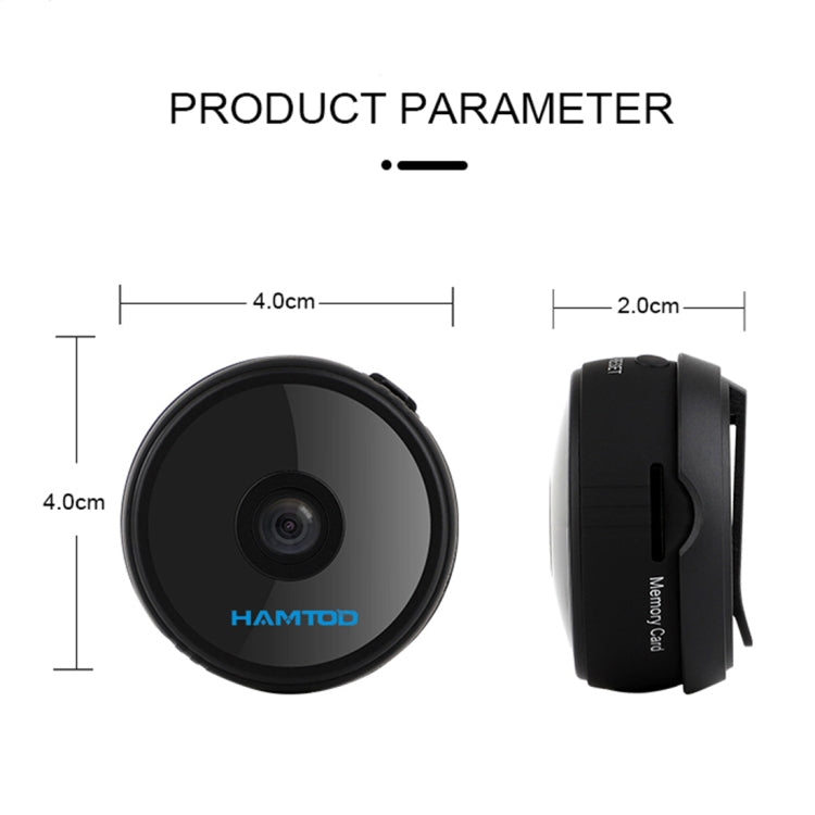 HAMTOD Q13 HD 1080P WiFi Control 150 Degrees Wide Angle Comparable Intelligent Camera, Support TF Card & Night Vision & Motion Detecting(Black)