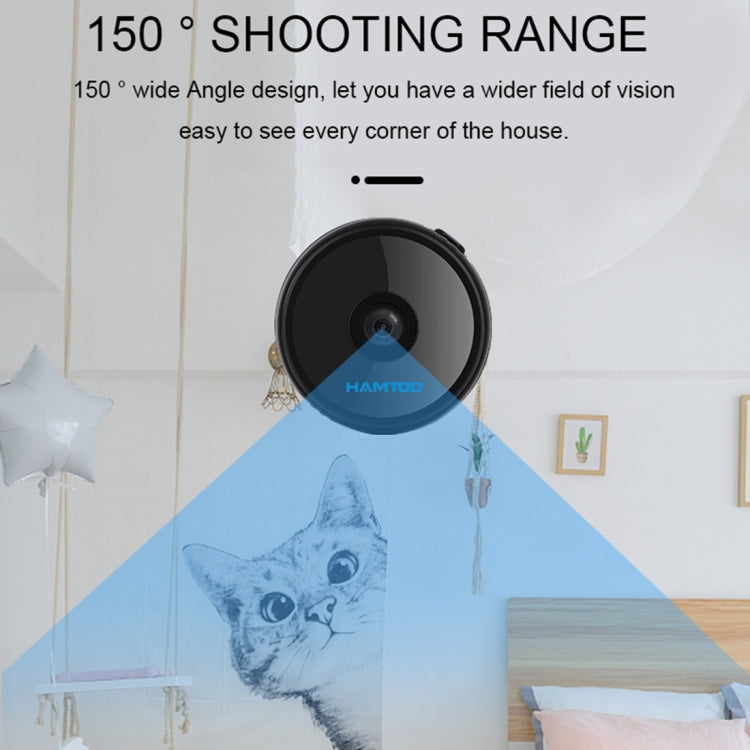 HAMTOD Q13 HD 1080P WiFi Control 150 Degrees Wide Angle Comparable Intelligent Camera, Support TF Card & Night Vision & Motion Detecting(Black)