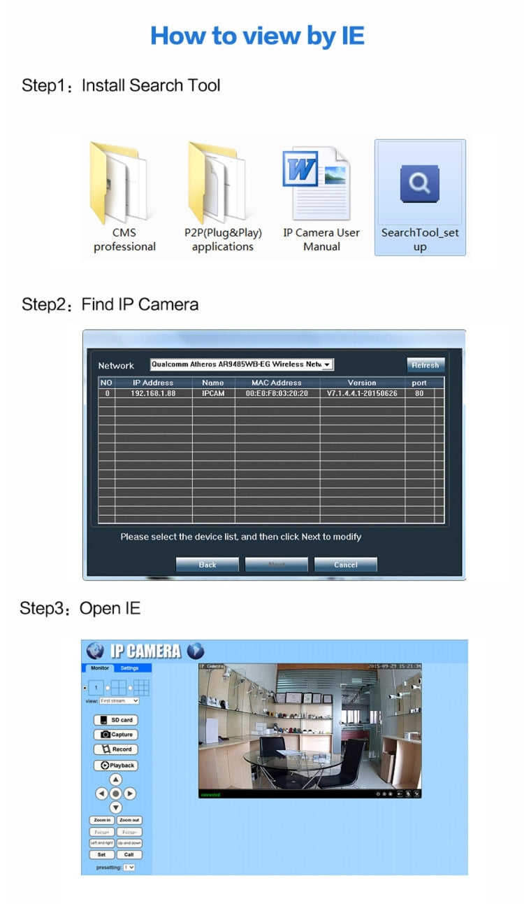 Bosesh-B01TW H.264 720P 1/4 inch 1.0 Megapixel Mini IP Camera, Support Motion Detection