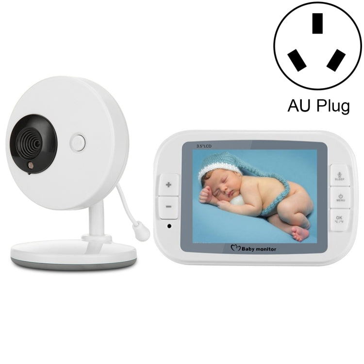 3.5 Inch Larger Screen Display Wireless Digital Monitoring Camera Baby Career  Monitor Wireless Baby Monitor, AU Plug SP851(Black White)