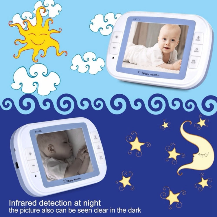 3.5 Inch Larger Screen Display Wireless Digital Monitoring Camera Baby Career  Monitor Wireless Baby Monitor,UK Plug SP851(Black White)