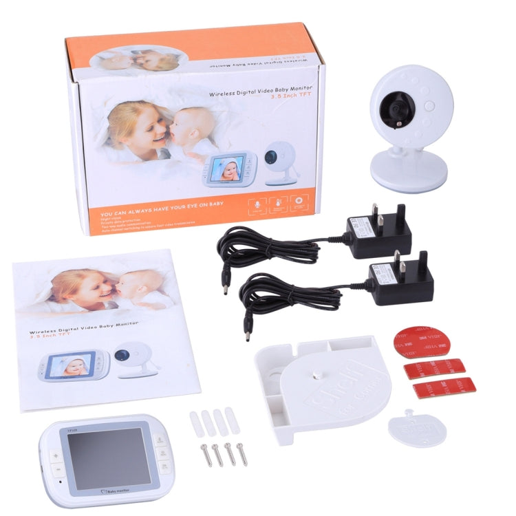 3.5 Inch Larger Screen Display Wireless Digital Monitoring Camera Baby Career  Monitor Wireless Baby Monitor,UK Plug SP851(Black White)