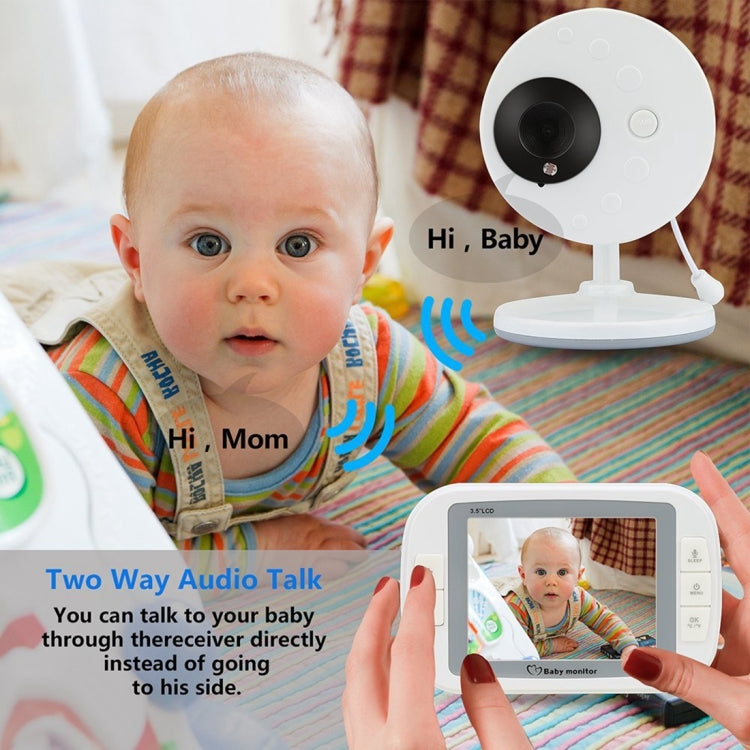 3.5 Inch Larger Screen Display Wireless Digital Monitoring Camera Baby Career  Monitor Wireless Baby Monitor,UK Plug SP851(Black White)
