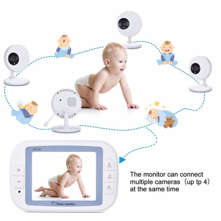 3.5 Inch Larger Screen Display Wireless Digital Monitoring Camera Baby Career  Monitor Wireless Baby Monitor,US Plug SP851(Black White)
