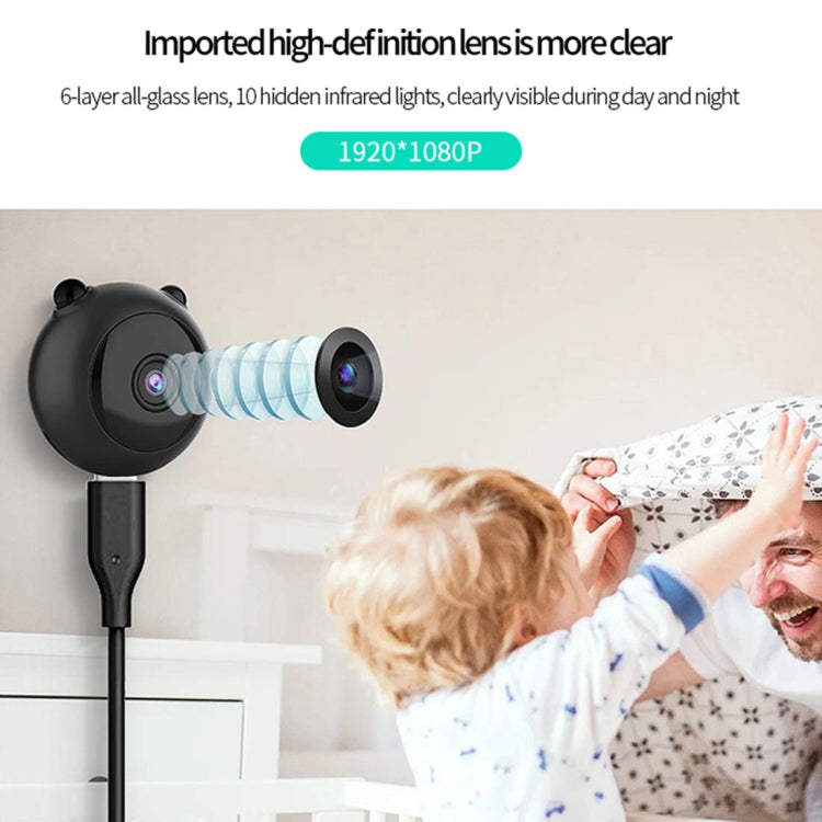 A12 1080P HD Wireless Smart Panda WiFi Remote Camera, Support Night Vision / Motion Detection / TF Card / 150 Degrees View Angle (Black)