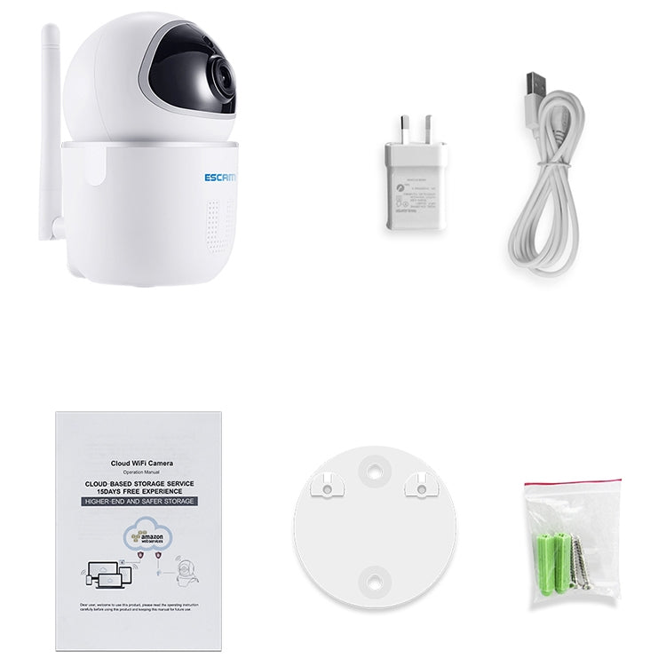 ESCAM QF009 H.264 1080P 355 Degree Panoramic WIFI IP Camera with AU Plug