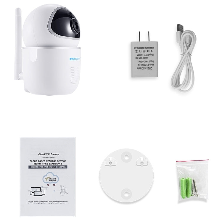 ESCAM QF009 H.264 1080P 355 Degree Panoramic WIFI IP Camera with US Plug