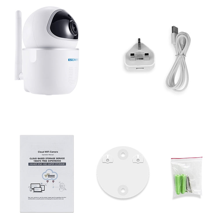 ESCAM QF009 H.264 1080P 355 Degree Panoramic WIFI IP Camera with UK Plug