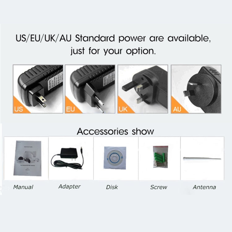 Bosesh-D47W-8G 2.0 MP 1920 x 1080 HD IP Camera with 15 PCS Infrared LEDs, Support WiFi / AP Mode / Night Vision, Built-in 8GB TF Card