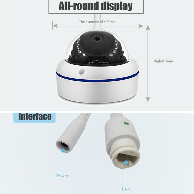 Bosesh-D47W-8G 2.0 MP 1920 x 1080 HD IP Camera with 15 PCS Infrared LEDs, Support WiFi / AP Mode / Night Vision, Built-in 8GB TF Card