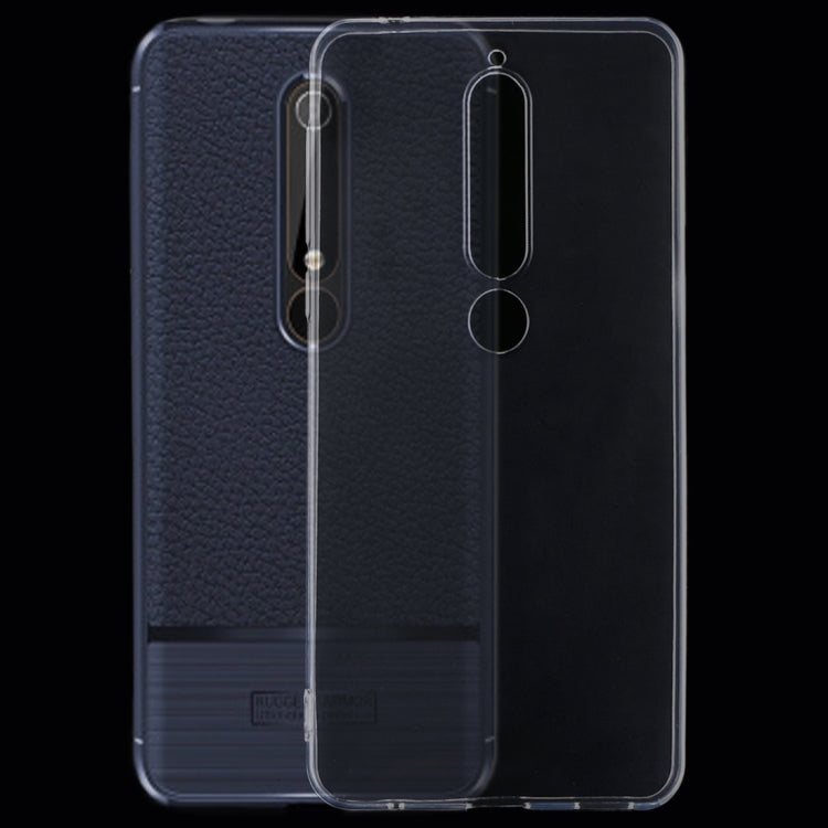 For Nokia 6 (2018) 0.75mm Ultra-thin Transparent TPU Protective Back Cover Case(Transparent)