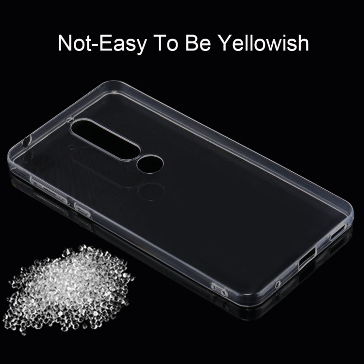 For Nokia 6 (2018) 0.75mm Ultra-thin Transparent TPU Protective Back Cover Case(Transparent)