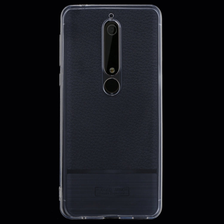 50 PCS For Nokia 6 (2018) 0.75mm Ultra-thin Transparent TPU Protective Back Cover Case