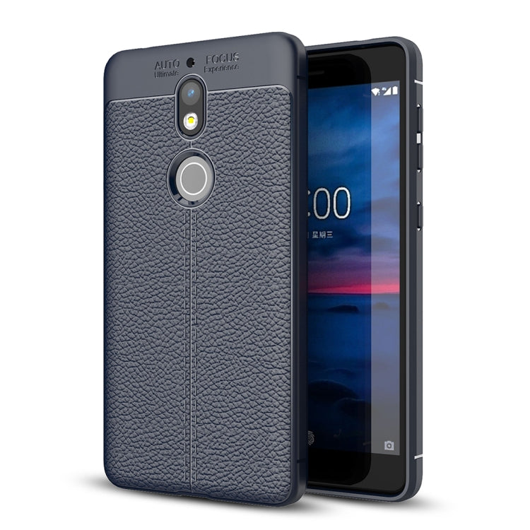 For Nokia 7 Litchi Texture Soft TPU Protective Case