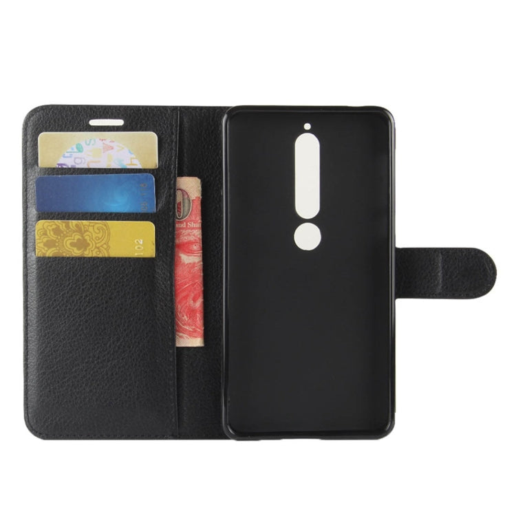 For Nokia 6 (2018) Litchi Texture Horizontal Flip Leather Case with Holder & Card Slots & Wallet