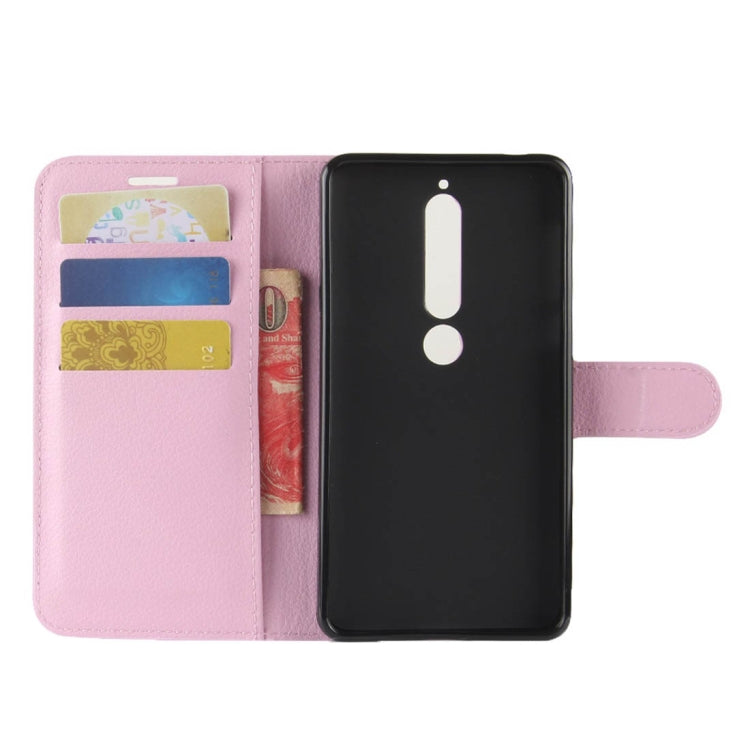 For Nokia 6 (2018) Litchi Texture Horizontal Flip Leather Case with Holder & Card Slots & Wallet