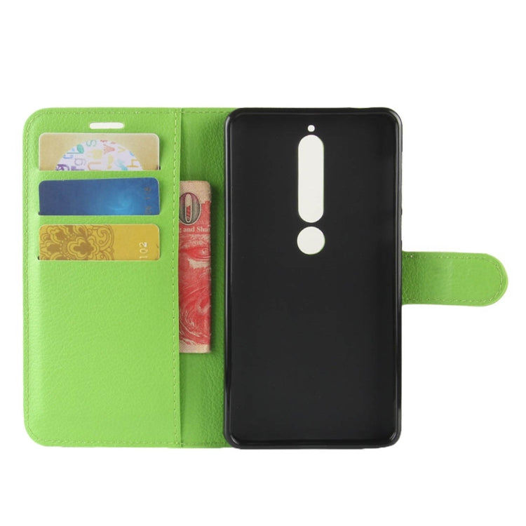 For Nokia 6 (2018) Litchi Texture Horizontal Flip Leather Case with Holder & Card Slots & Wallet