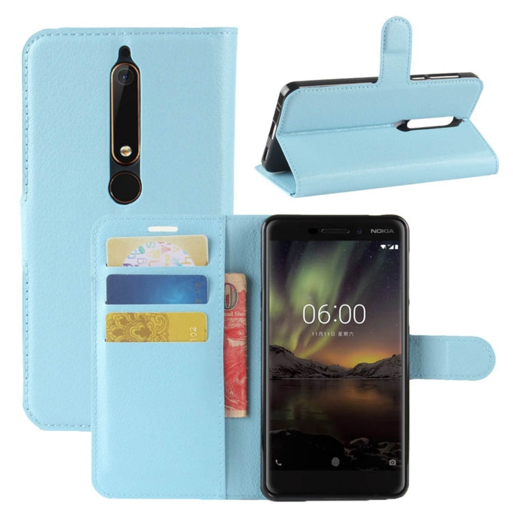 For Nokia 6 (2018) Litchi Texture Horizontal Flip Leather Case with Holder & Card Slots & Wallet