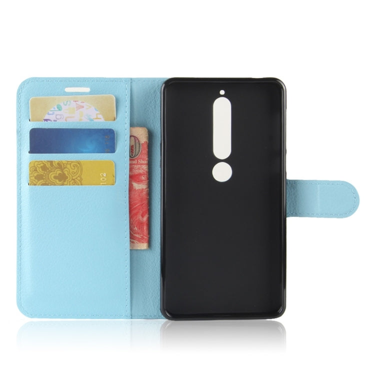 For Nokia 6 (2018) Litchi Texture Horizontal Flip Leather Case with Holder & Card Slots & Wallet