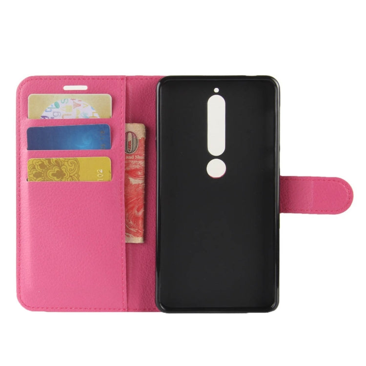 For Nokia 6 (2018) Litchi Texture Horizontal Flip Leather Case with Holder & Card Slots & Wallet