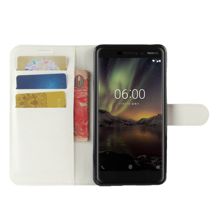 For Nokia 6 (2018) Litchi Texture Horizontal Flip Leather Case with Holder & Card Slots & Wallet