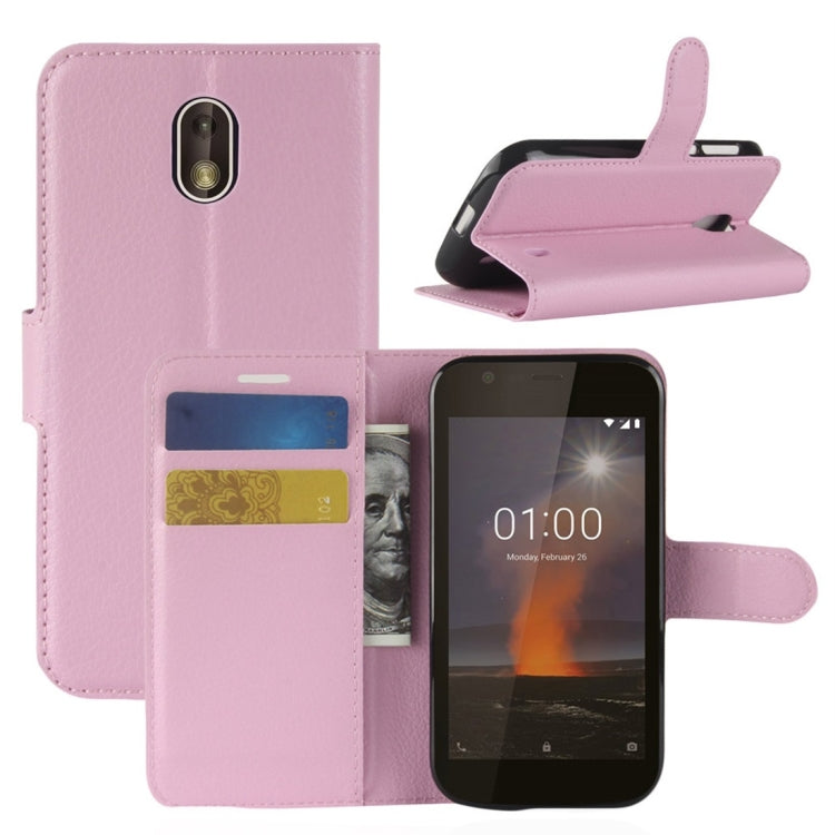 For Nokia 1 Litchi Texture Horizontal Flip Leather Case with Wallet & Holder & Card Slots