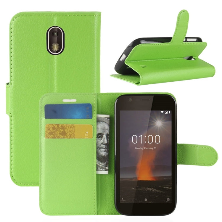 For Nokia 1 Litchi Texture Horizontal Flip Leather Case with Wallet & Holder & Card Slots