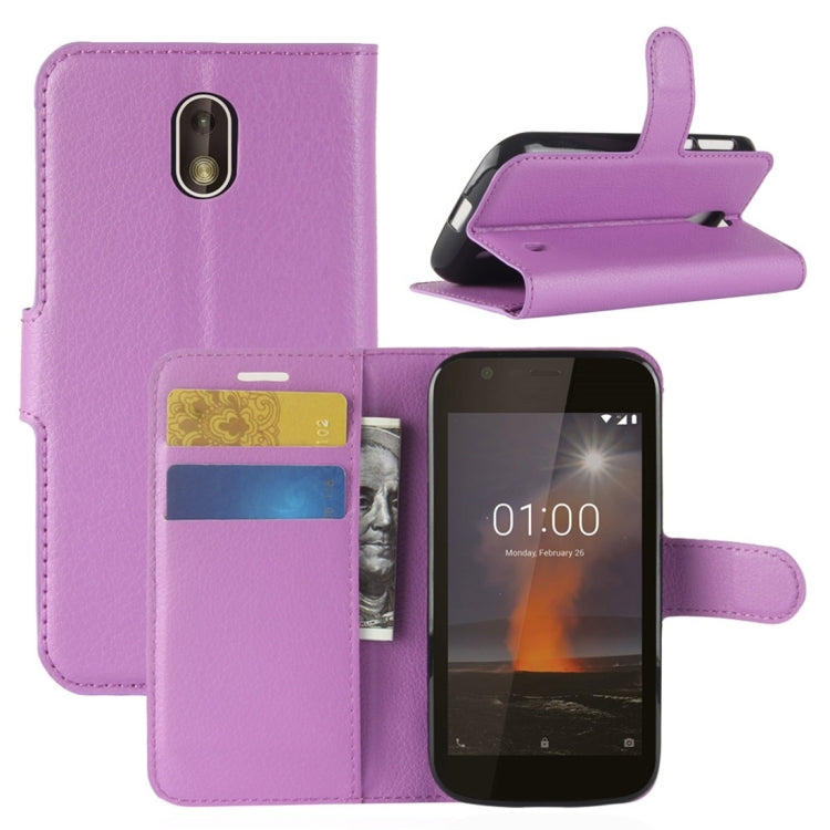 For Nokia 1 Litchi Texture Horizontal Flip Leather Case with Wallet & Holder & Card Slots