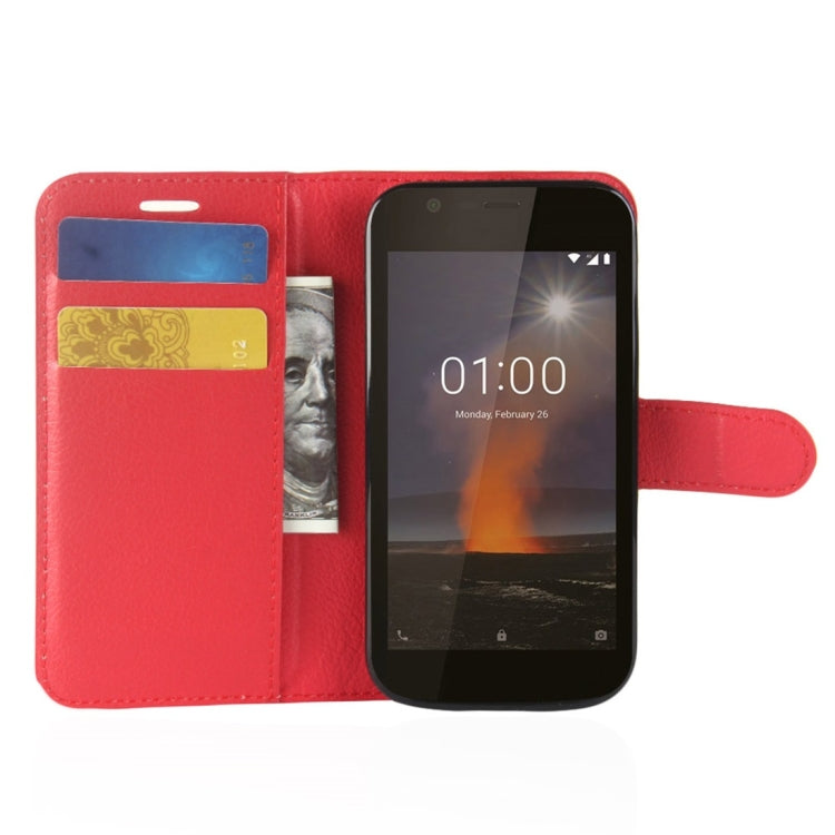 For Nokia 1 Litchi Texture Horizontal Flip Leather Case with Wallet & Holder & Card Slots