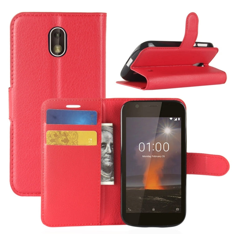For Nokia 1 Litchi Texture Horizontal Flip Leather Case with Wallet & Holder & Card Slots