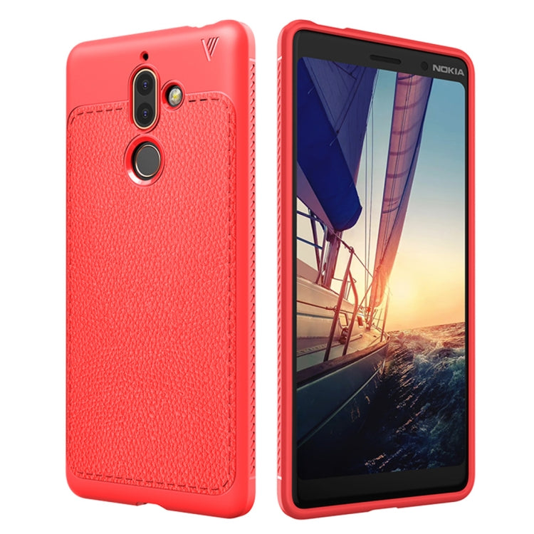 Lenuo Leshen Series for Nokia 7 Plus TPU Litchi Texture Dropproof Protective Back Cover Case