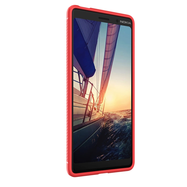 Lenuo Leshen Series for Nokia 7 Plus TPU Litchi Texture Dropproof Protective Back Cover Case