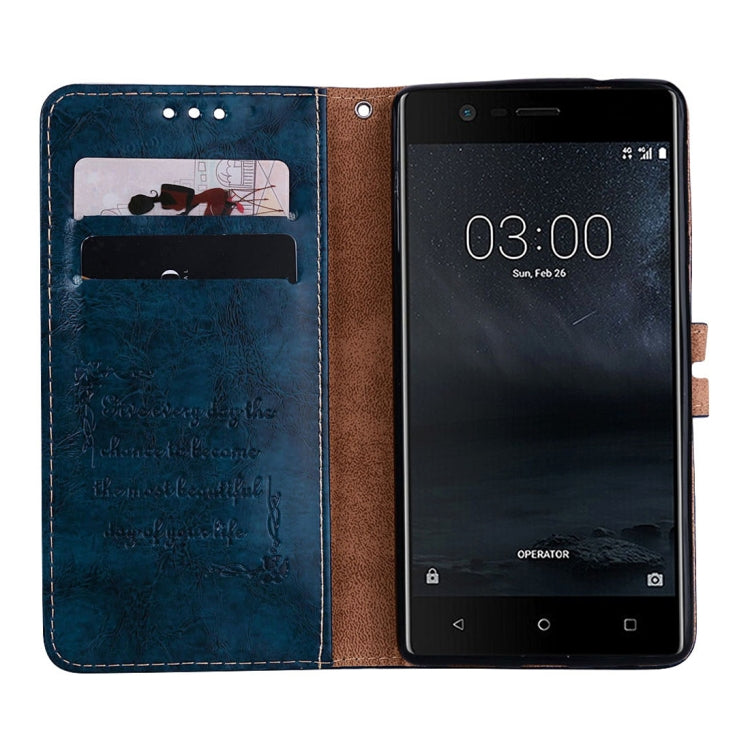For Nokia 3 Business Style Oil Wax Texture Horizontal Flip Leather Case with Holder & Card Slots & Wallet