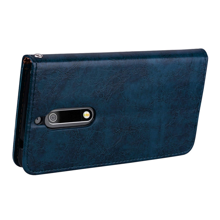 For Nokia 5 Business Style Oil Wax Texture Horizontal Flip Leather Case with Holder & Card Slots & Wallet