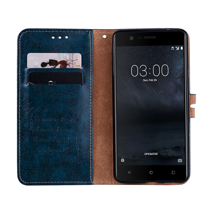 For Nokia 5 Business Style Oil Wax Texture Horizontal Flip Leather Case with Holder & Card Slots & Wallet
