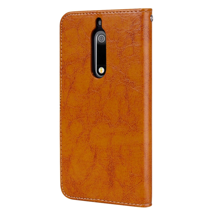 For Nokia 5 Business Style Oil Wax Texture Horizontal Flip Leather Case with Holder & Card Slots & Wallet